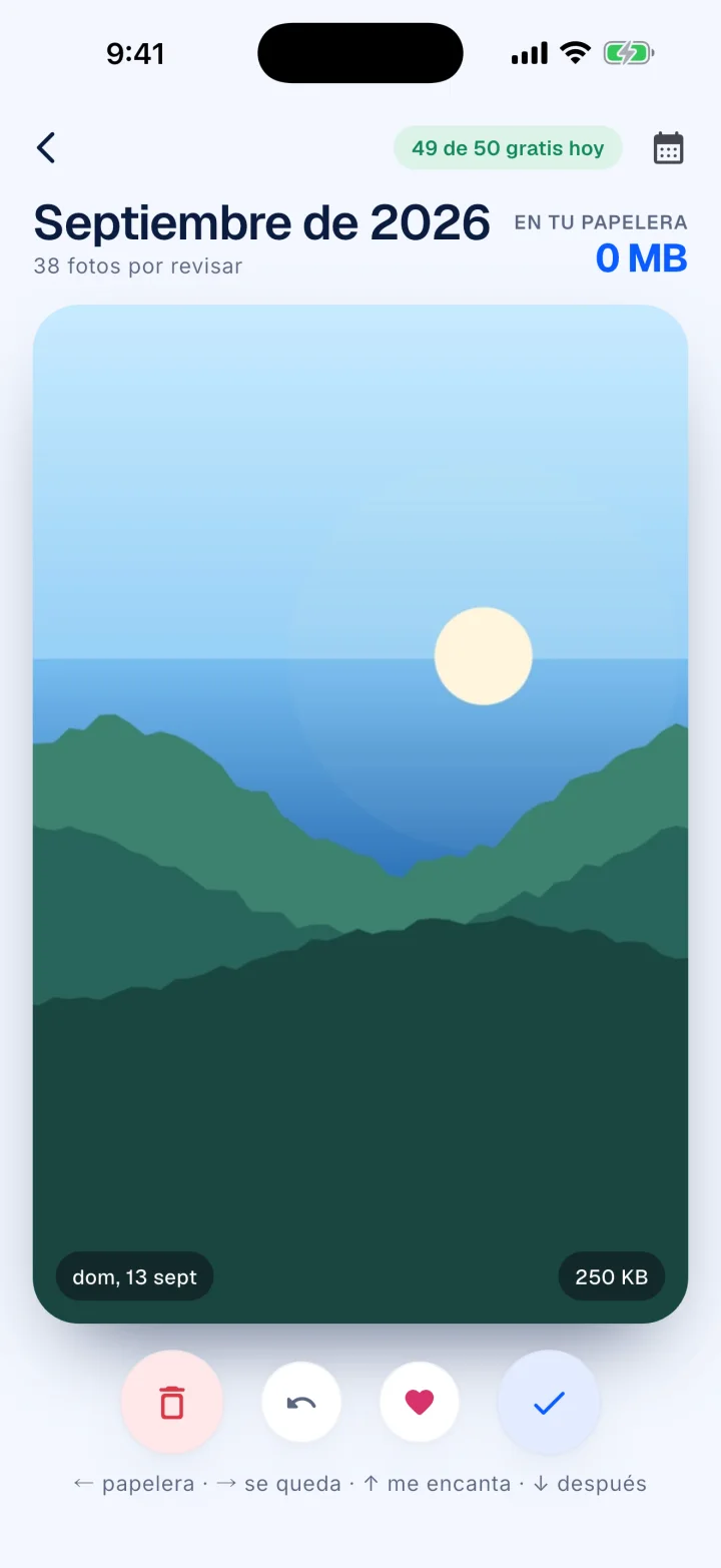 Modo deslizar de Borrito con una foto de paisaje
