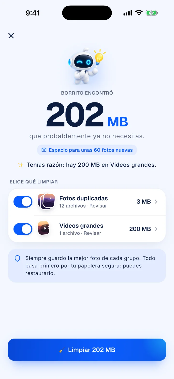 Borrito encontró 202 MB que probablemente ya no necesitas